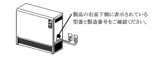 型番と製造番号の確認